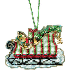 DIY Mill Hill Toyland Sleigh Christmas Holiday Bead Cross Stitch Ornament Kit