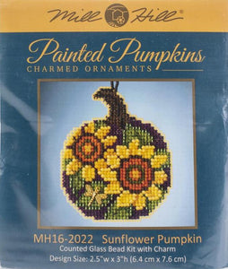DIY Mill Hill Sunflower Pumpkin Halloween Fall Bead Cross Stitch Ornament Kit