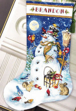 Load image into Gallery viewer, DIY Dimensions Snowman &amp; Friends Counted Cross Stitch Stocking Kit 08839
