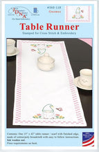 Load image into Gallery viewer, DIY Jack Dempsey Gnomes Spring Flowers Stamped Embroidery Table Runner Scarf Kit