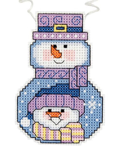 DIY Wizzers Snowman with Scarf Christmas Canvas Cross Stitch Ornament Kit
