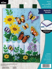 DIY Bucilla Butterfly Garden Spring Flowers Felt Wall Hanging Craft Kit 89470E