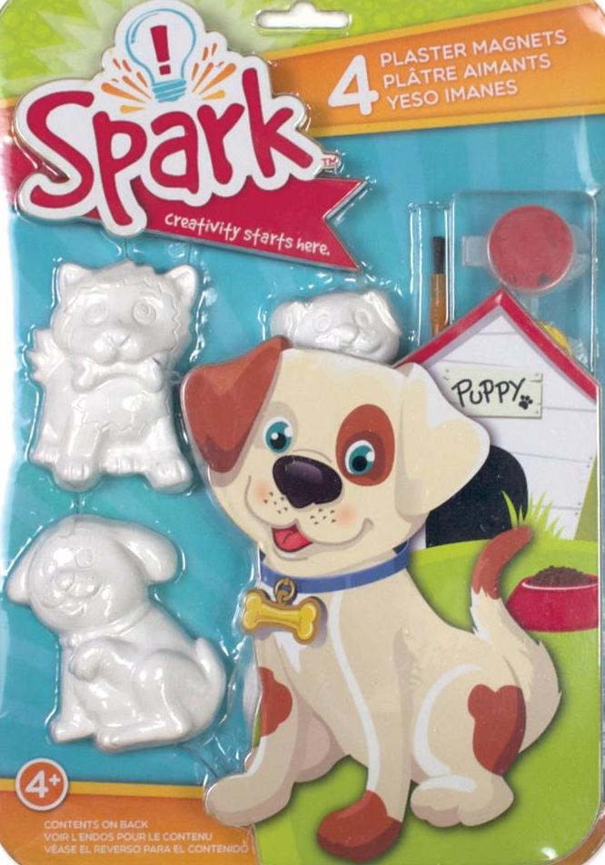 DIY Spark Puppy Dogs Animals Kids Plaster Magnets Painting Kit School Craft