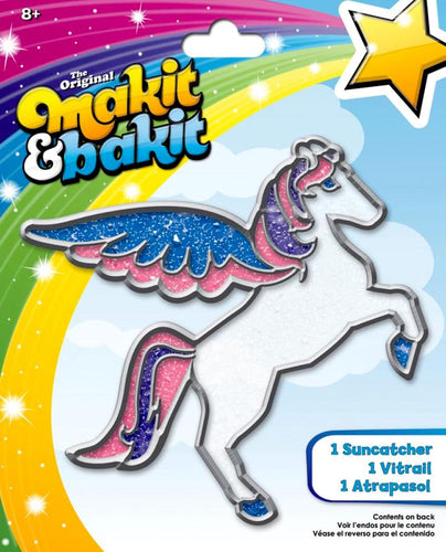 DIY Makit & Bakit Pegasus Horse Stained Glass Suncatcher Kit Kids Craft Project