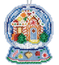 Load image into Gallery viewer, DIY Mill Hill Gingerbread House Globe Christmas Bead Cross Stitch Ornament Kit