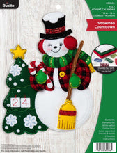 Load image into Gallery viewer, DIY Bucilla Snowman Countdown Advent Calendar Christmas Felt Craft Kit 89266E