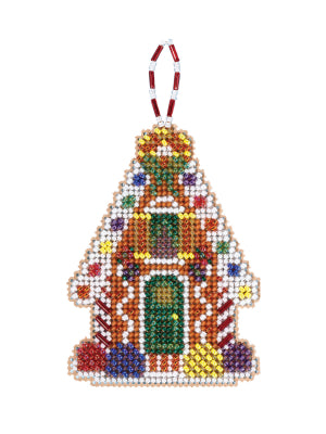 DIY Mill Hill Gingerbread Chalet Christmas Glass Bead Cross Stitch Ornament Kit
