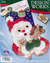 Load image into Gallery viewer, DIY Design Works Santa with Toys Horse Holiday Christmas Felt Stocking Kit 5253