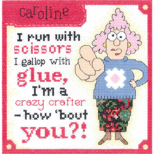 DIY Janlynn Crazy Crafter Funny Aunty Acid Counted Cross Stitch Kit