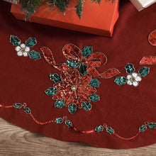 Load image into Gallery viewer, DIY Bucilla Glitzy Poinsettia Christmas Holiday Felt Tree Skirt Kit 89217E