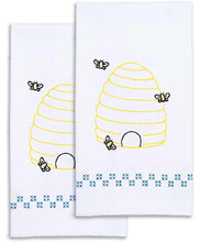 Load image into Gallery viewer, DIY Jack Dempsey Bee Hive Bee Stamped Cross Stitch &amp; Embroidery Hand Towel Kit