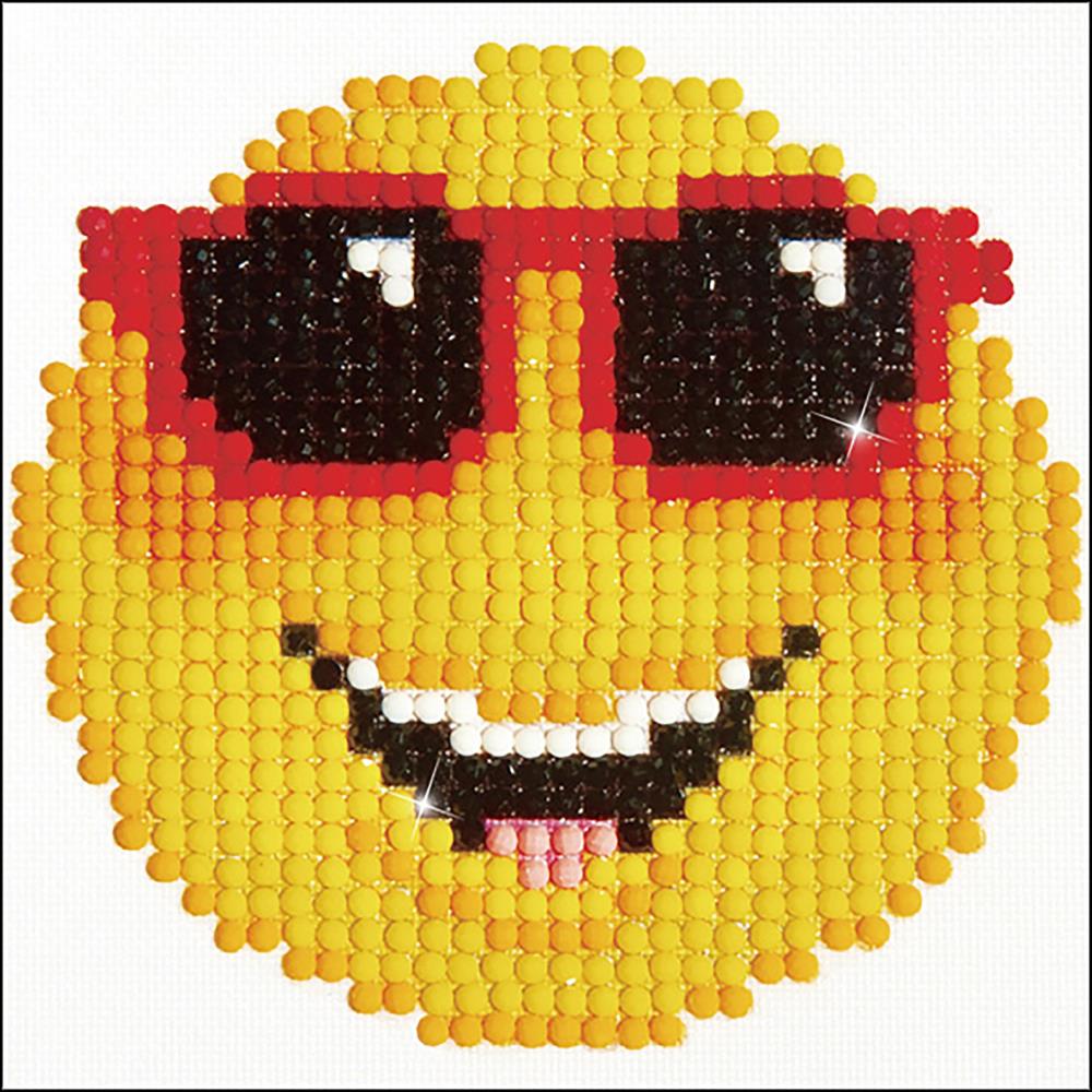 DIY Diamond Dotz Smiling Face Emoji Kids Beginner Facet Craft Kit with Frame 4