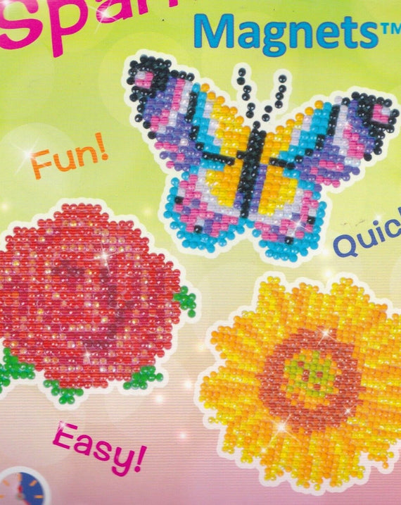 DIY Diamond Dotz Classic Flower Butterfly Magnet Facet Kids Bead Craft Kit 50002