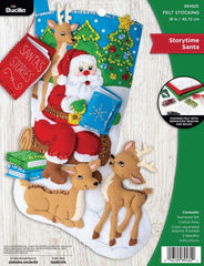 DIY Bucilla Story Time Santa Christmas Holiday Deer Felt Stocking Kit 89482E