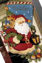 Load image into Gallery viewer, DIY Bucilla Christmas Joy Santas Delivery Toys Holiday Felt Stocking Kit 86019