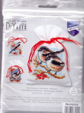 Load image into Gallery viewer, DIY Vervaco Birds &amp; Berries Spring Gift Bag Counted Cross Stitch Kit