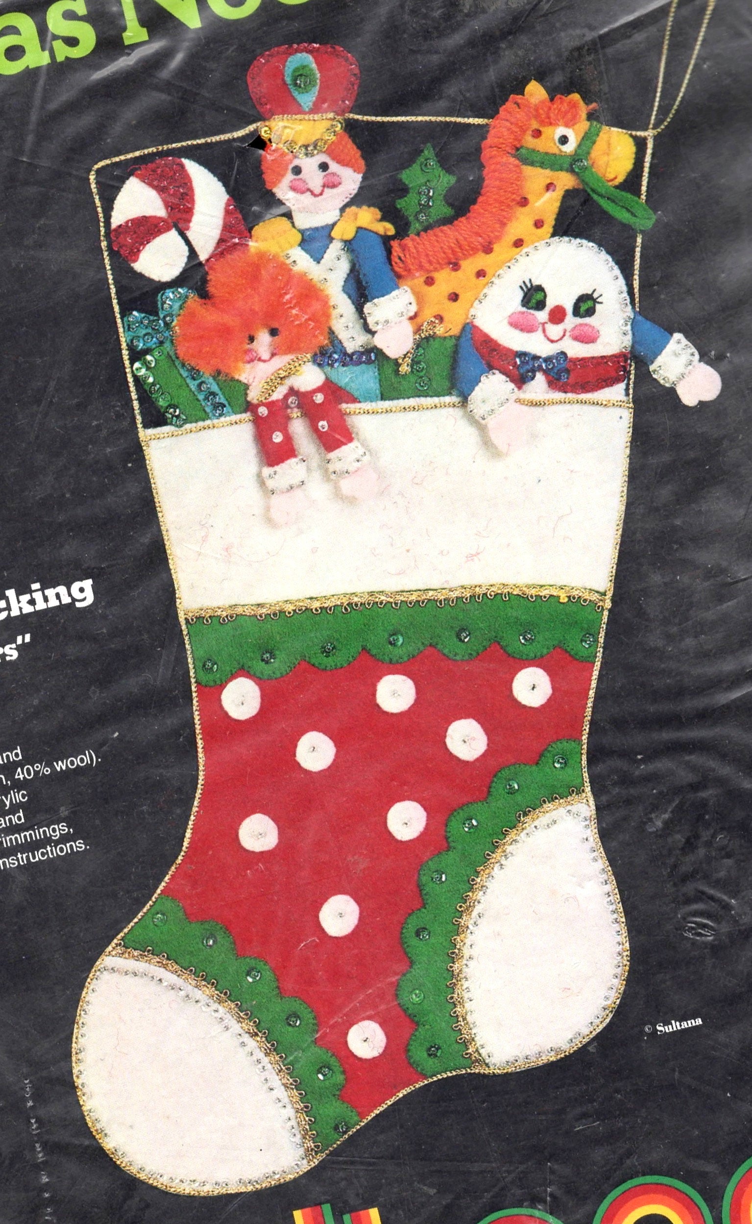 DIY Sultana Stocking Stuffers Vintage Toys Christmas Eve Felt Stocking Kit 32128