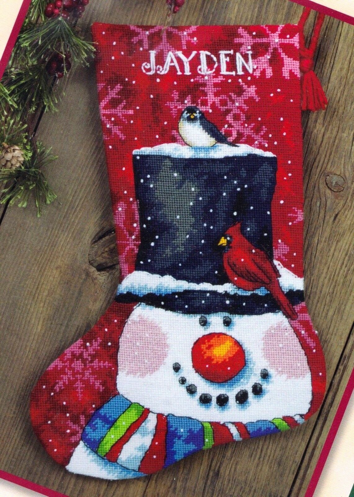 Dimensions Snowman and Friends Needlepoint Stocking Kit