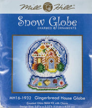 Load image into Gallery viewer, DIY Mill Hill Gingerbread House Globe Christmas Bead Cross Stitch Ornament Kit