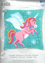 Load image into Gallery viewer, DIY Vervaco Unicorn Pegasus Chunky Cross Stitch Needlepoint 16&quot; Pillow Top Kit
