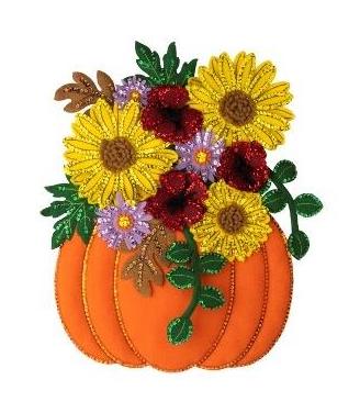DIY Bucilla Floral Pumpkin Halloween Flowers Fall Felt Wall Craft Kit 89300E
