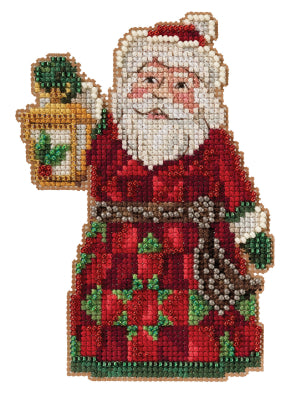 DIY Mill Hill Santa w/ Lantern Christmas Bead Cross Stitch Picture Ornament Kit