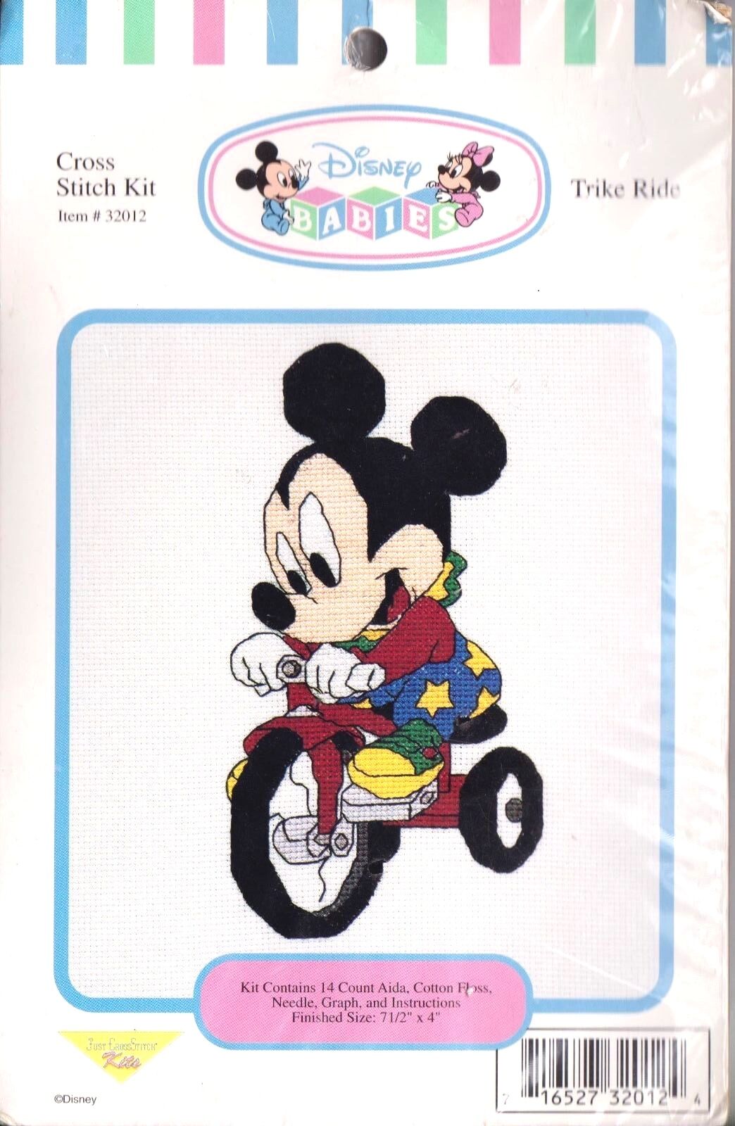 DIY Disney Babies Mickey Mouse Trike Ride Counted Cross Stitch Kit