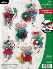 DIY Bucilla Night Before Christmas Mouse Holiday Mice Tree Ornament Kit 89288E