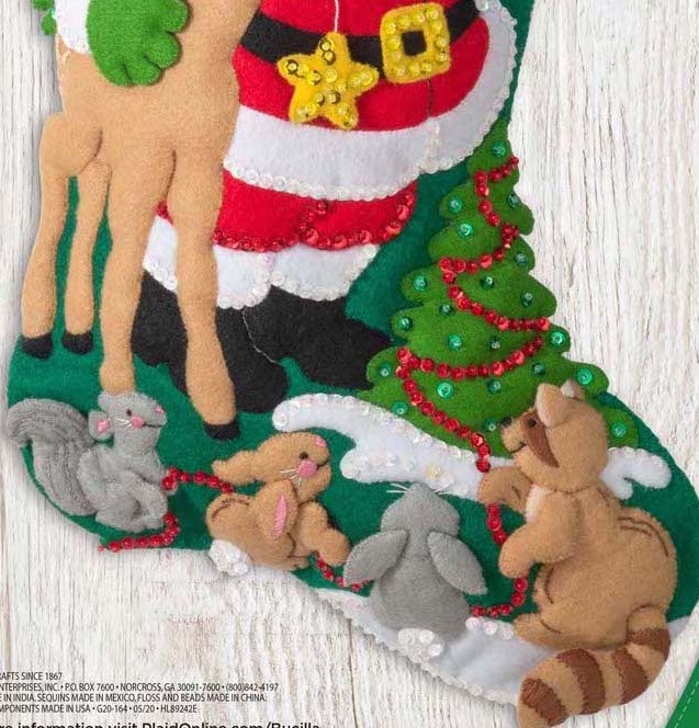 Bucilla Forest Greetings Christmas Stocking - Felt Applique Kit 89242E -  123Stitch