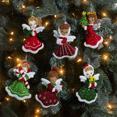 DIY Bucilla Christmas Angels Heavenly Angelic Felt Tree Ornament Kit 89493E