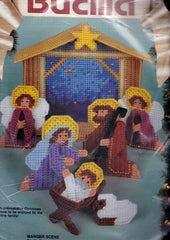 DIY Bucilla Manger Scene Christmas Nativity Plastic Canvas Craft Kit