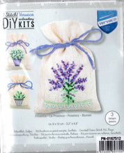 Load image into Gallery viewer, DIY Vervaco Provence Potpourri Lavender Gift Bag Counted Cross Stitch Kit