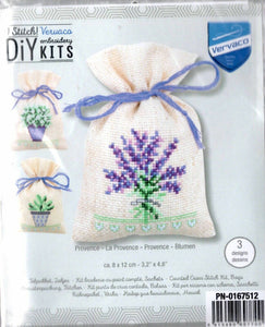 DIY Vervaco Provence Potpourri Lavender Gift Bag Counted Cross Stitch Kit