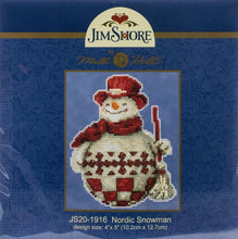 Load image into Gallery viewer, DIY Mill Hill Nordic Snowman Jim Shore Christmas Bead Cross Stitch Picture Kit