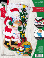 DIY Bucilla Christmas Hugs Santa Child Toys Holiday Felt Stocking Kit