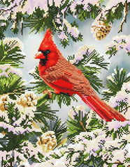 DIY Diamond Dotz Good Fortune Cardinal Winter Bird Facet Bead Picture Craft Kit