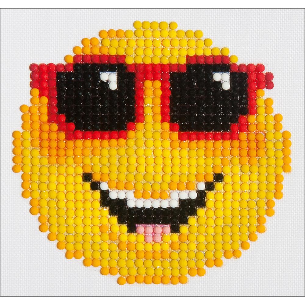 DIY Diamond Dotz Smiling Face Emoji Kids Beginner Starter Kit Facet Craft Kit