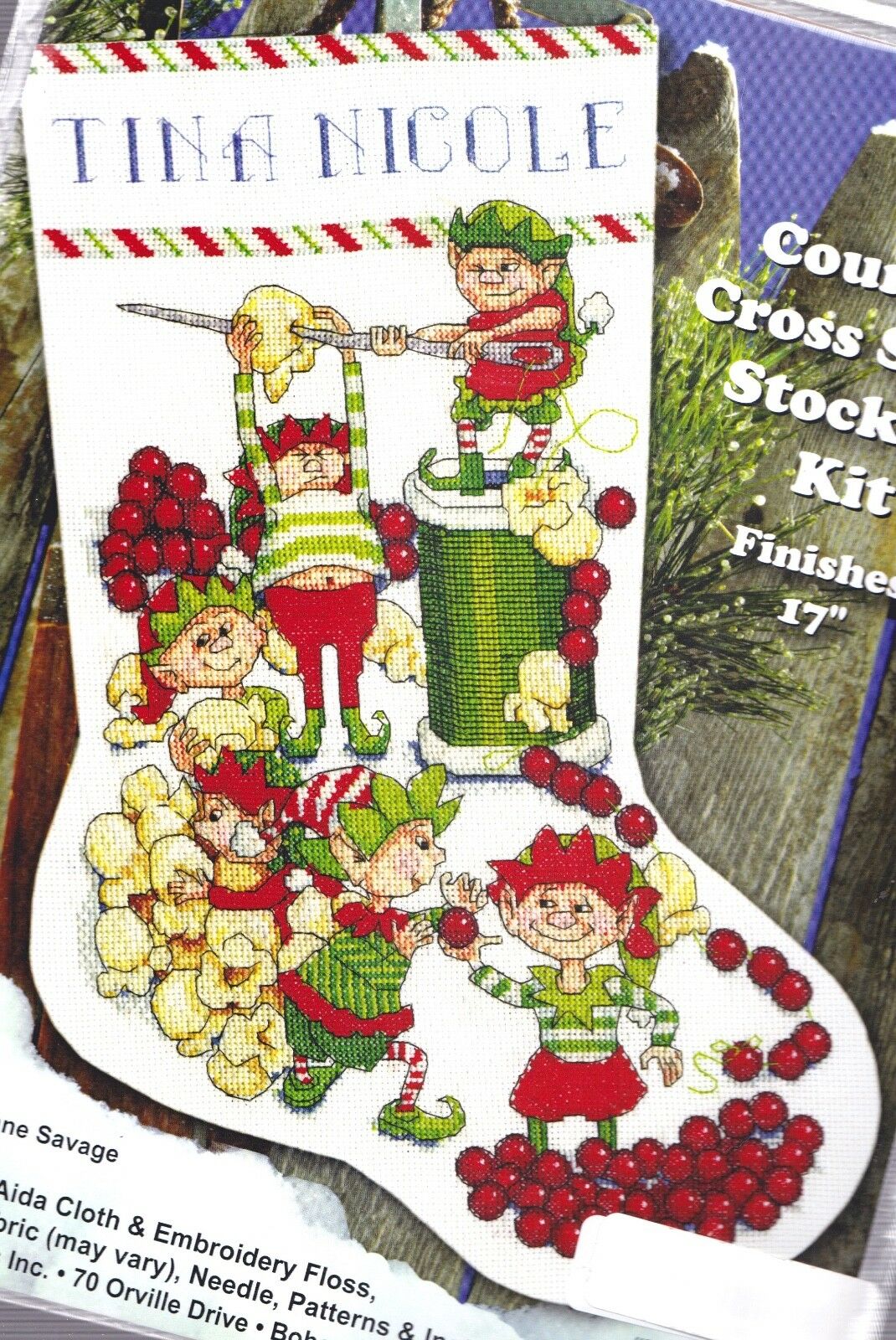 Christmas Treasures Stocking Counted Cross Stitch Kit 17 Long 14 Count