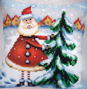 DIY Collection D'Art Santa from Lapland Chunky Needlepoint 16" Pillow Top Kit