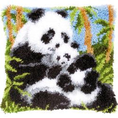 DIY Vervaco Panda Bears Animals Latch Hook Kit Pillow Top Wall Hanging 16