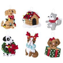 Load image into Gallery viewer, DIY Bucilla Christmas Dogs Puppies Pets Dog Holiday Tree Ornament Kit 89283E