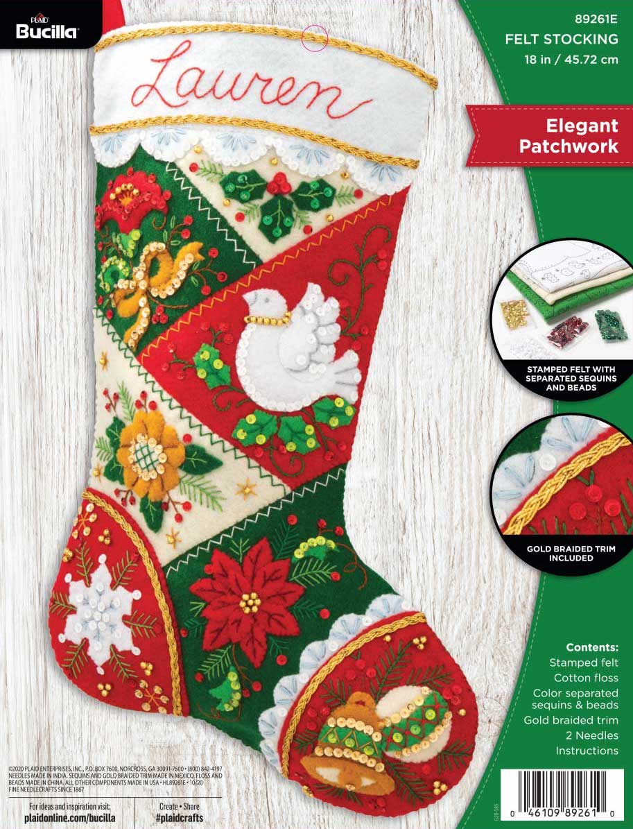 Elegant Poinsettia Needlepoint Stocking Kit Christmas Bow