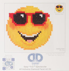 DIY Diamond Dotz Smiling Face Emoji Kids Beginner Starter Kit Facet Craft Kit