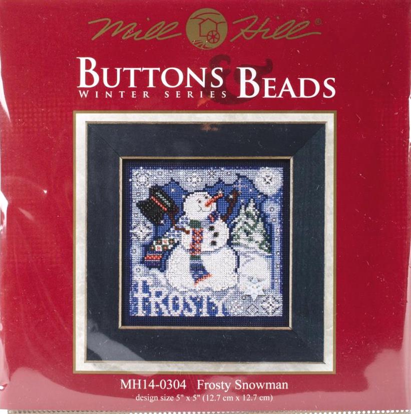 Mill Hill Buttons & Beads Counted Cross Stitch Kit 5 inchx5 inch-Frosty Snowman Winter (14 Count)