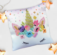 DIY Diamond Dotz Flower Crown Unicorn Mini Pillow Kids Beginner Facet Craft Kit