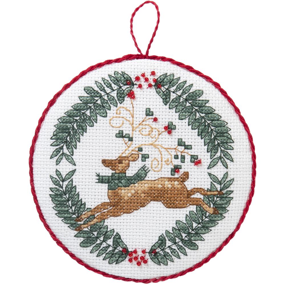 DIY Bucilla Holiday Blooms Christmas Counted Cross Stitch Ornament Kit