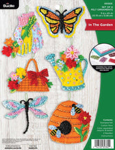 Load image into Gallery viewer, DIY Bucilla In the Garden Spring Flowers Bees Butterfly Felt Ornament Kit 89382E