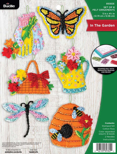 DIY Bucilla In the Garden Spring Flowers Bees Butterfly Felt Ornament Kit 89382E