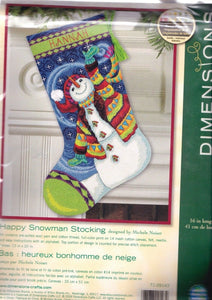 DIY Dimensions Happy Snowman Whimsical Christmas Needlepoint Stocking Kit 09143