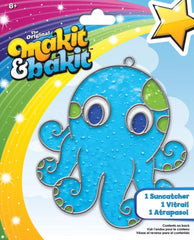 DIY Makit & Bakit Octopus Ocean Stained Glass Suncatcher Kit Kid Craft Project